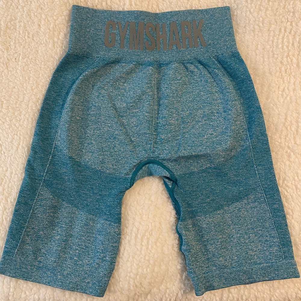 Gymshark Flex Cycling Shorts - Teal Marl/ Light Grey